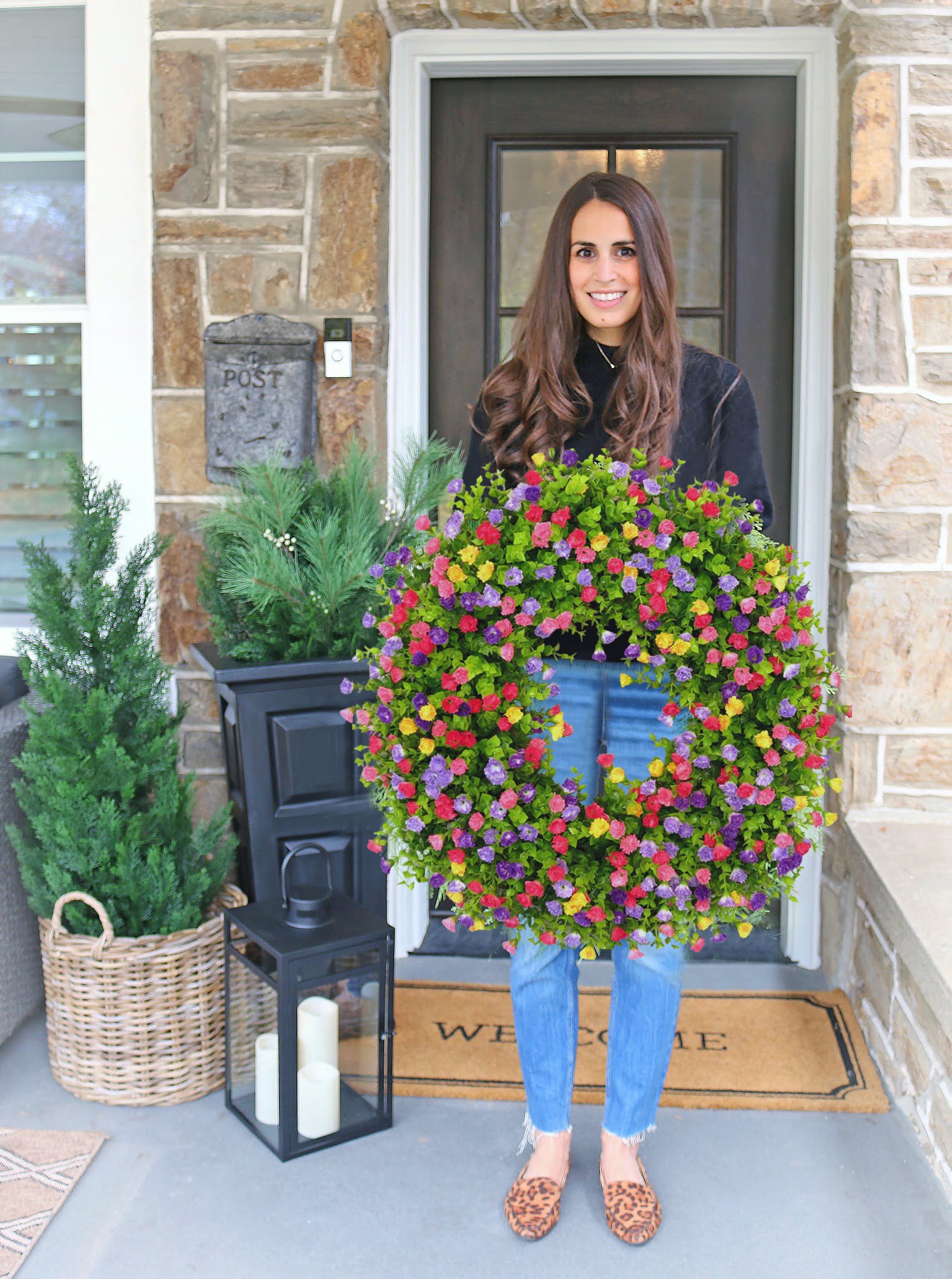 💐Farmhouse Colorful Cottage Wreath