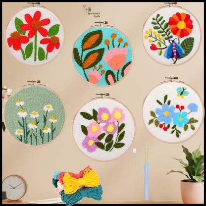 Flower Punch Needle Kit for Beginners