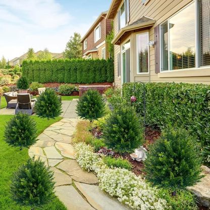 💥-UV Resistant Artificial Cedar Topiary Ball Tree
