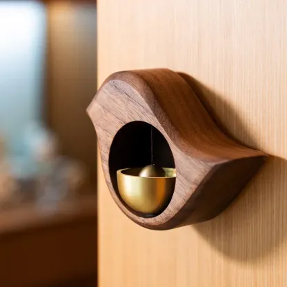 Wooden Wind Chime decoration cute solid wood doorbell pendant