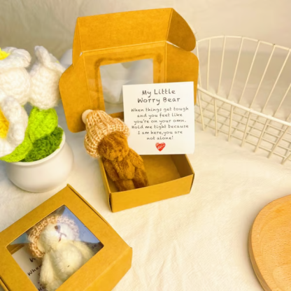 🎁Handmade Mini Plush Teddy Bear in Box🎉