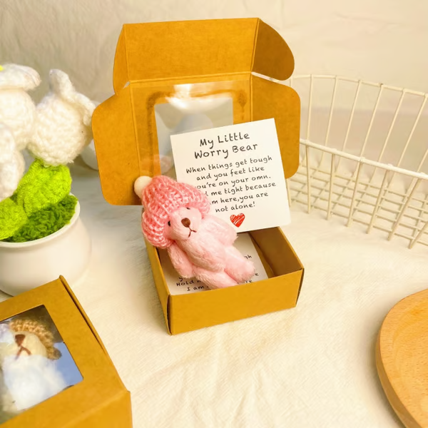 🎁Handmade Mini Plush Teddy Bear in Box🎉