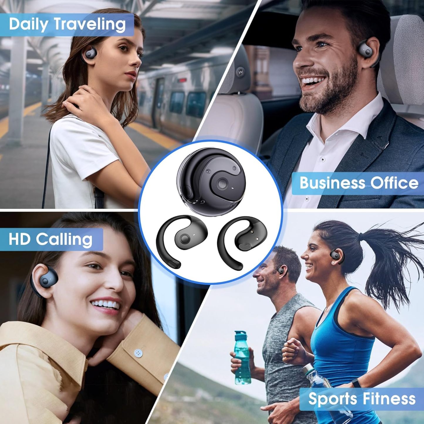 2025 New Arrival -  Ear Clip Bluetooth Headphones  with Touch Screen