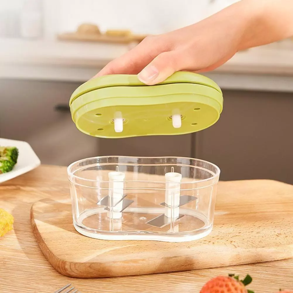 Manual Mini Garlic Chopper - Meat Grinder, Nut, Vegetable, Fruit Food Crus X7S3
