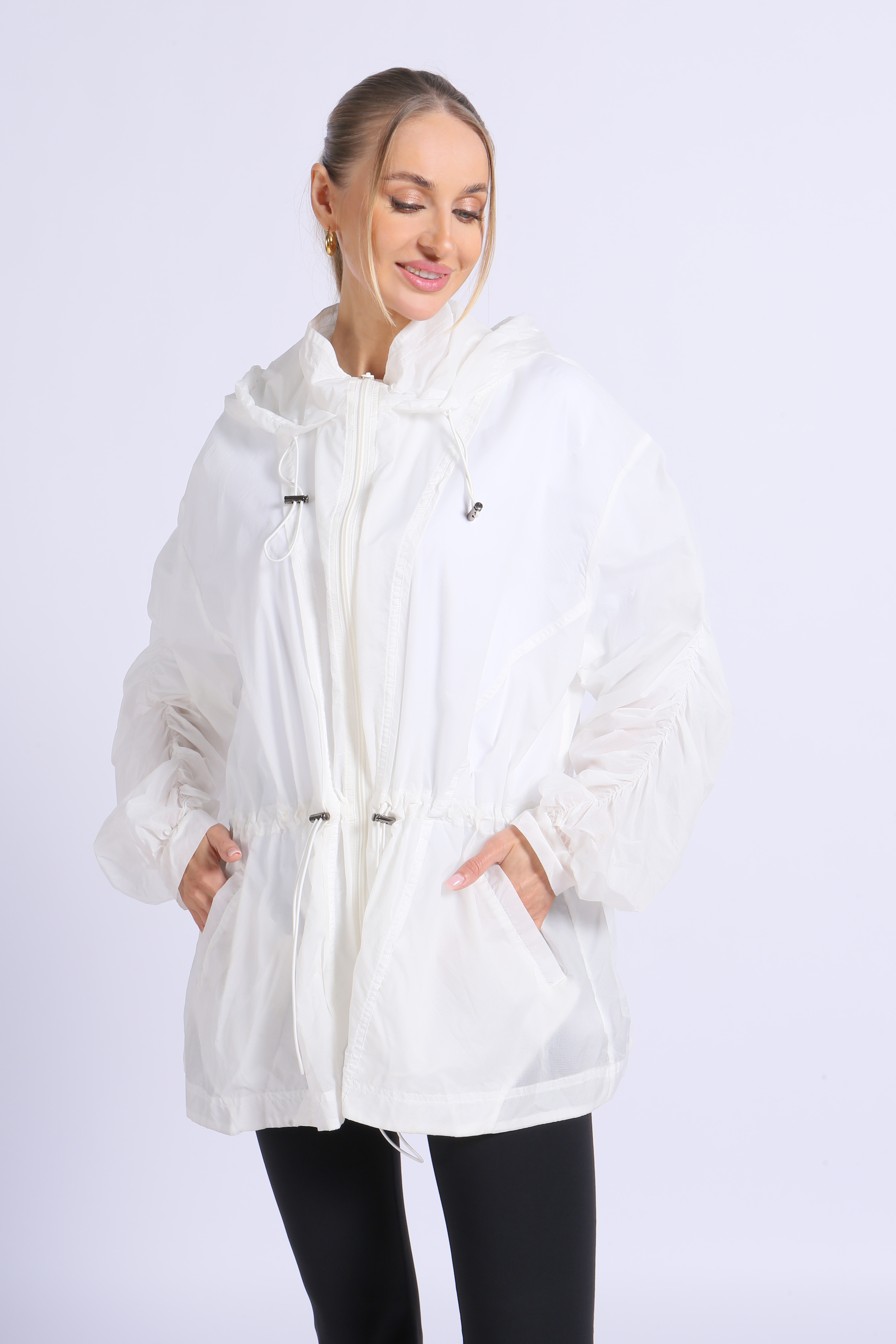 NUCBN® Lightweight translucent sun protection clothing rainproof sun protection clothing outdoor running women's hooded sun protection clothing