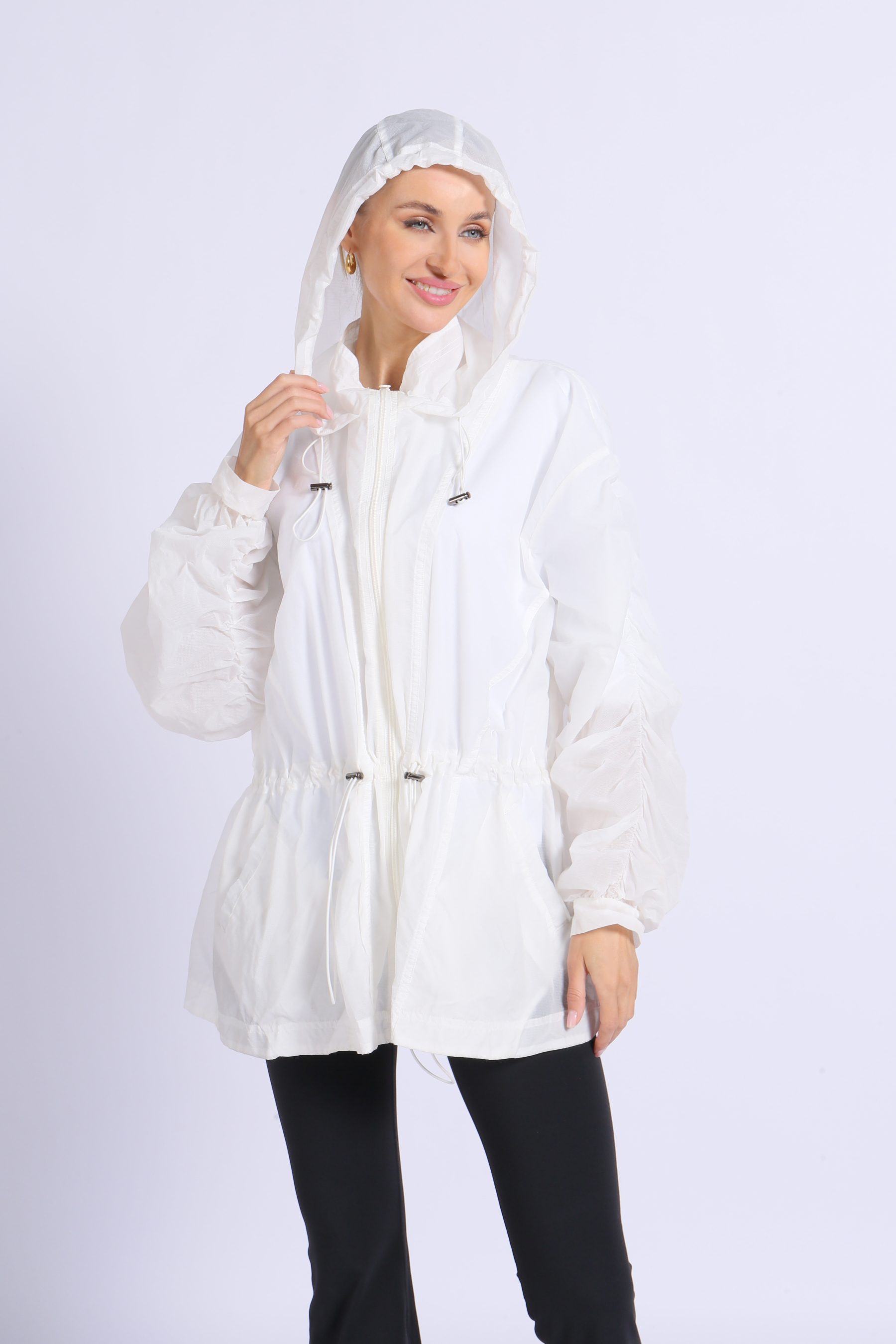 NUCBN® Lightweight translucent sun protection clothing rainproof sun protection clothing outdoor running women's hooded sun protection clothing