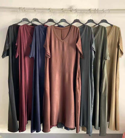 Oversized silk effect dress