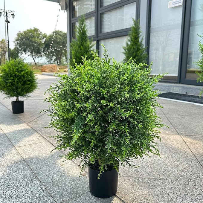 💥-UV Resistant Artificial Cedar Topiary Ball Tree