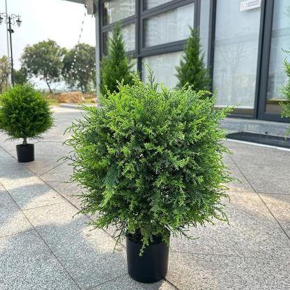 💥-UV Resistant Artificial Cedar Topiary Ball Tree