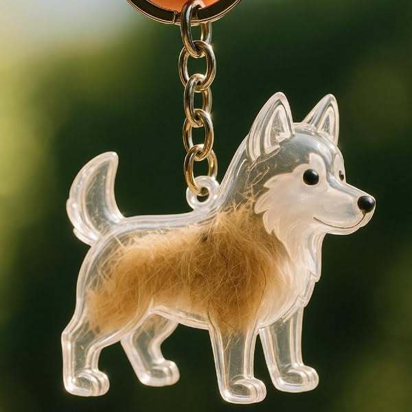 Dog Hair Collector Keychain Bag Charm Memorial Storage Box Sentimental Gift for Dog Lovers Perfect for Storing Pet Hair