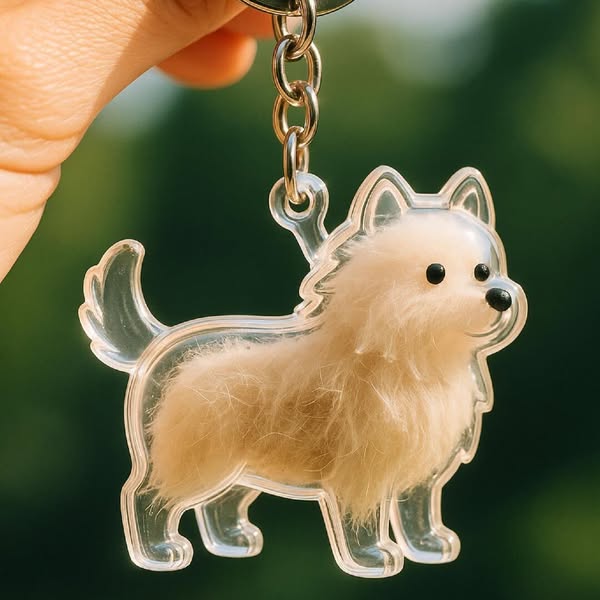 Dog Hair Collector Keychain Bag Charm Memorial Storage Box Sentimental Gift for Dog Lovers Perfect for Storing Pet Hair