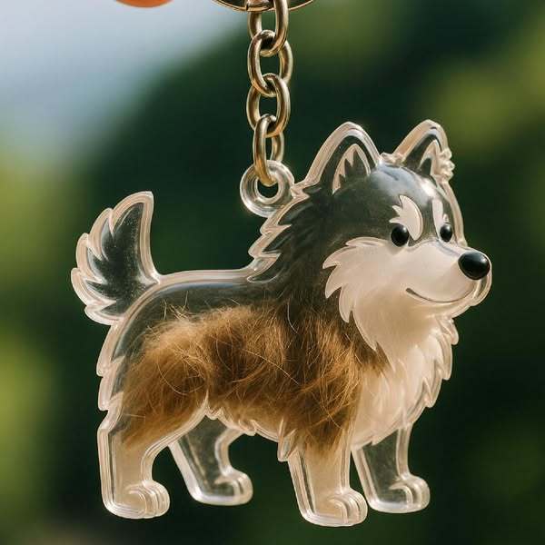Dog Hair Collector Keychain Bag Charm Memorial Storage Box Sentimental Gift for Dog Lovers Perfect for Storing Pet Hair