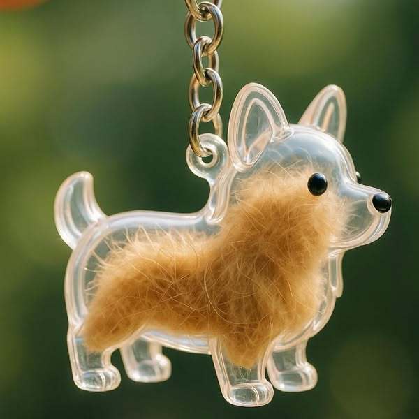 Dog Hair Collector Keychain Bag Charm Memorial Storage Box Sentimental Gift for Dog Lovers Perfect for Storing Pet Hair