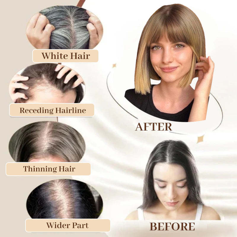 Natural Hair Toppers with Bangs for Women(buy 1 get 1 free)