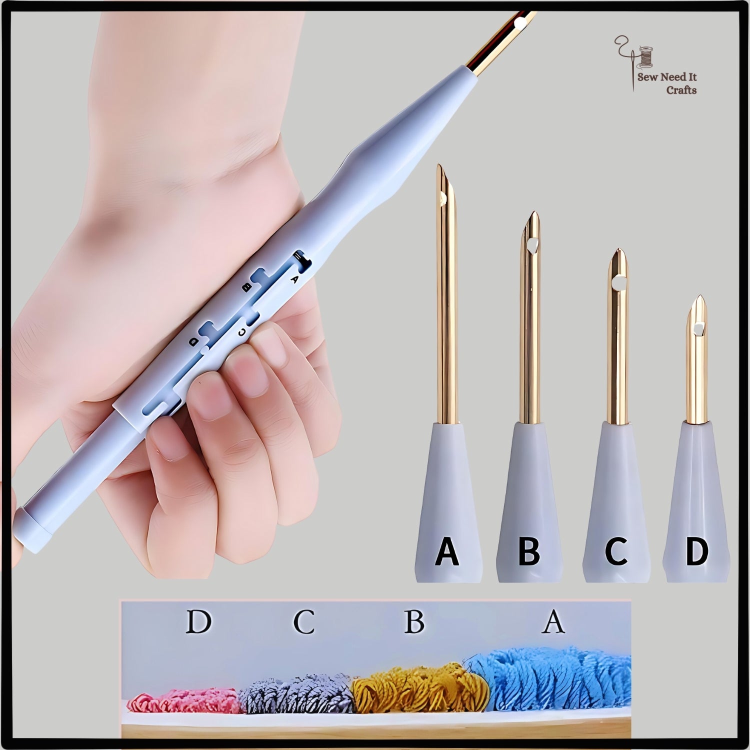 Adjustable Punch Needle with Threader