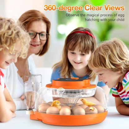 18 Egg Incubator with Automatic Egg Turning and Humidity Control, Incubators for Hatching Eggs, Chicken, Ducks, Goose, Pigeon, Quail, Parrot Incubator for Farm