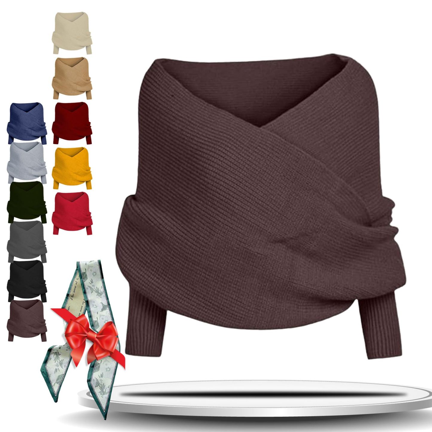 Knitted Cable Wrap for Women Knitted Cable Wrap