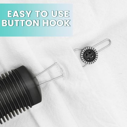 Button Hook and Zipper Pull Button Helper Tool with Non-Slip Grips to Help with Shirts Coats Dressing Hook Aids for The Elderly Seniors Arthritic Disabled People (1 Pack)