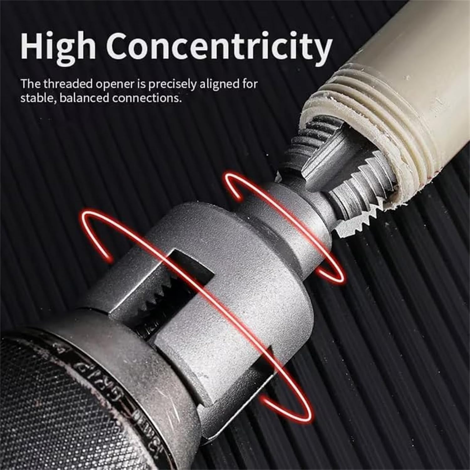 Integrated Internal & External Pipe Threading Tool, Electric Drill Compatible 2-in-1 PVC Pipe Threader Kit with Various Die Sizes (1/2 3/4 NPT) for Plumbing Repairs (1/2in+3/4in)