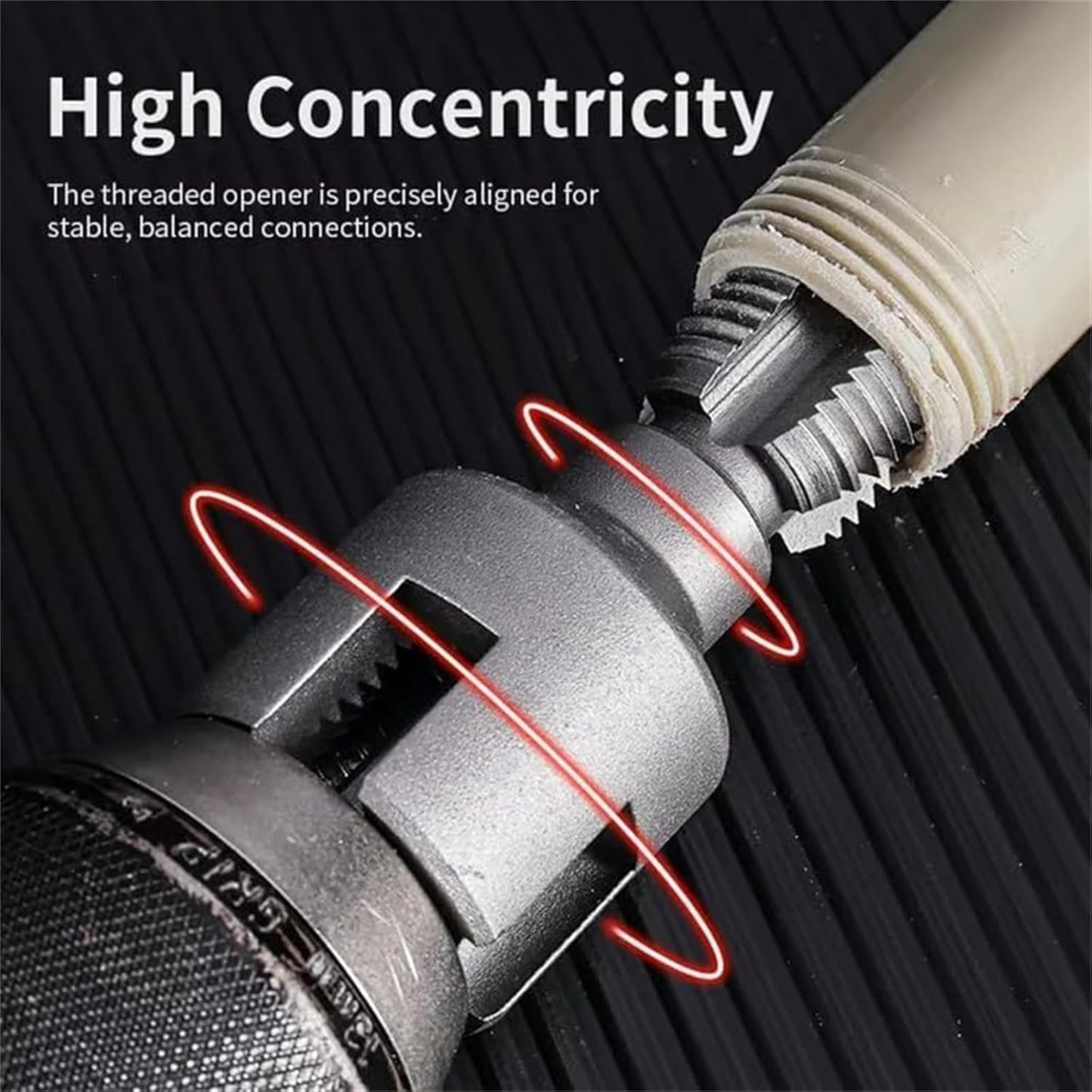 Integrated Internal & External Pipe Threading Tool, Electric Drill Compatible 2-in-1 PVC Pipe Threader Kit with Various Die Sizes (1/2 3/4 NPT) for Plumbing Repairs (1/2in+3/4in)