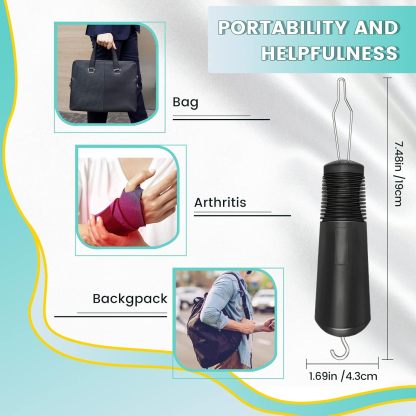 Button Hook and Zipper Pull Button Helper Tool with Non-Slip Grips to Help with Shirts Coats Dressing Hook Aids for The Elderly Seniors Arthritic Disabled People (1 Pack)