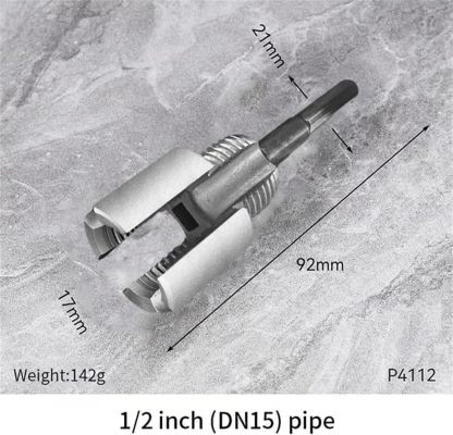 Integrated Internal & External Pipe Threading Tool, Electric Drill Compatible 2-in-1 PVC Pipe Threader Kit with Various Die Sizes (1/2 3/4 NPT) for Plumbing Repairs (1/2in+3/4in)