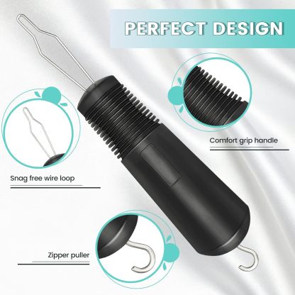 Button Hook and Zipper Pull Button Helper Tool with Non-Slip Grips to Help with Shirts Coats Dressing Hook Aids for The Elderly Seniors Arthritic Disabled People (1 Pack)
