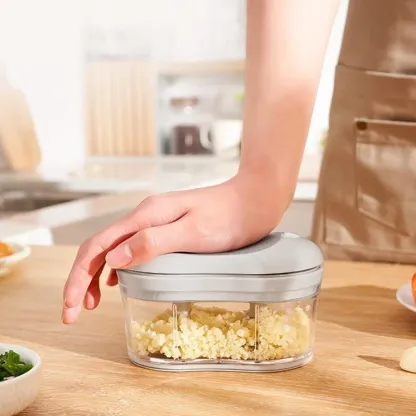 Manual Mini Garlic Chopper - Meat Grinder, Nut, Vegetable, Fruit Food Crus X7S3