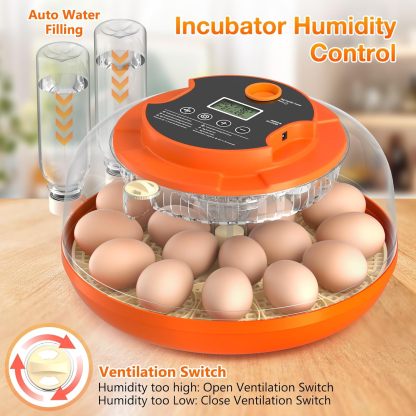 18 Egg Incubator with Automatic Egg Turning and Humidity Control, Incubators for Hatching Eggs, Chicken, Ducks, Goose, Pigeon, Quail, Parrot Incubator for Farm