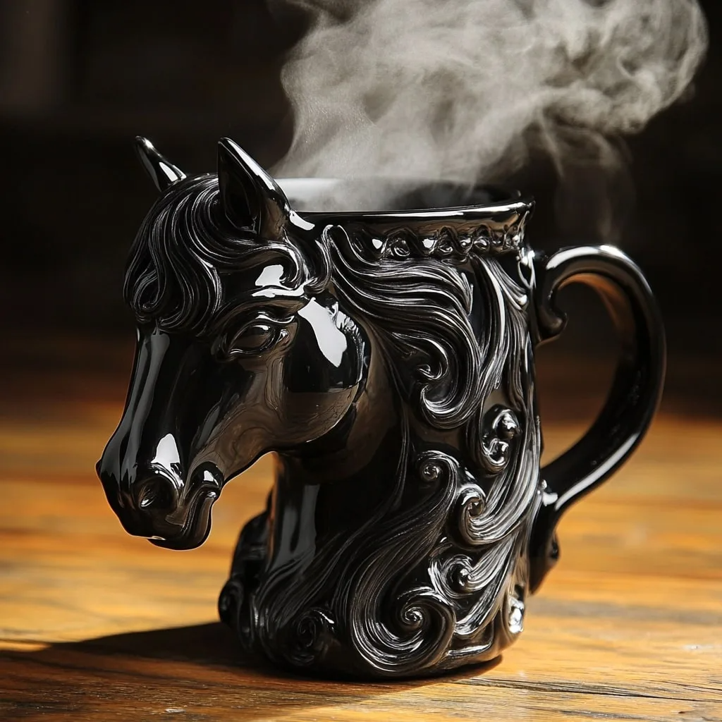 Handmade Ceramic Horse Coffee Mug