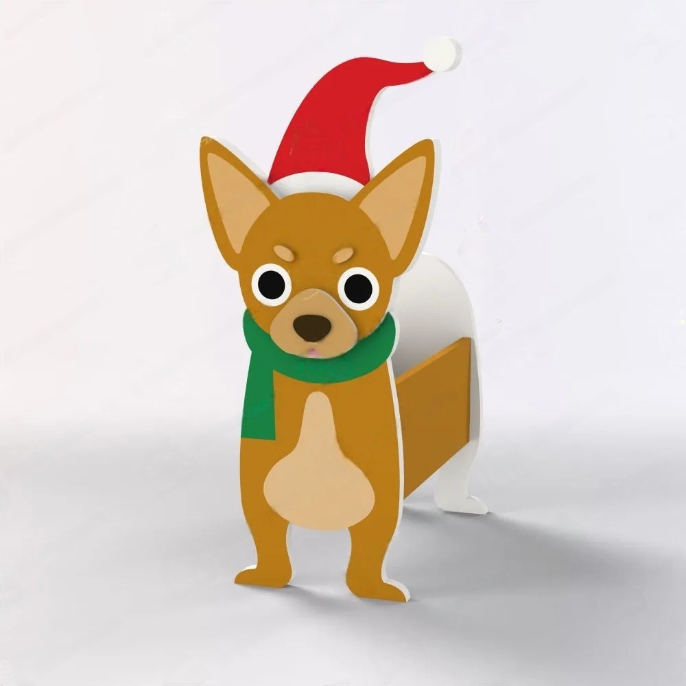 Chihuahua Christmas Planter