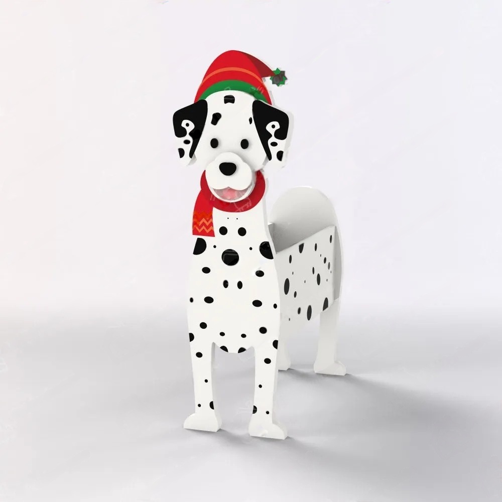 Dalmatian Christmas Planter