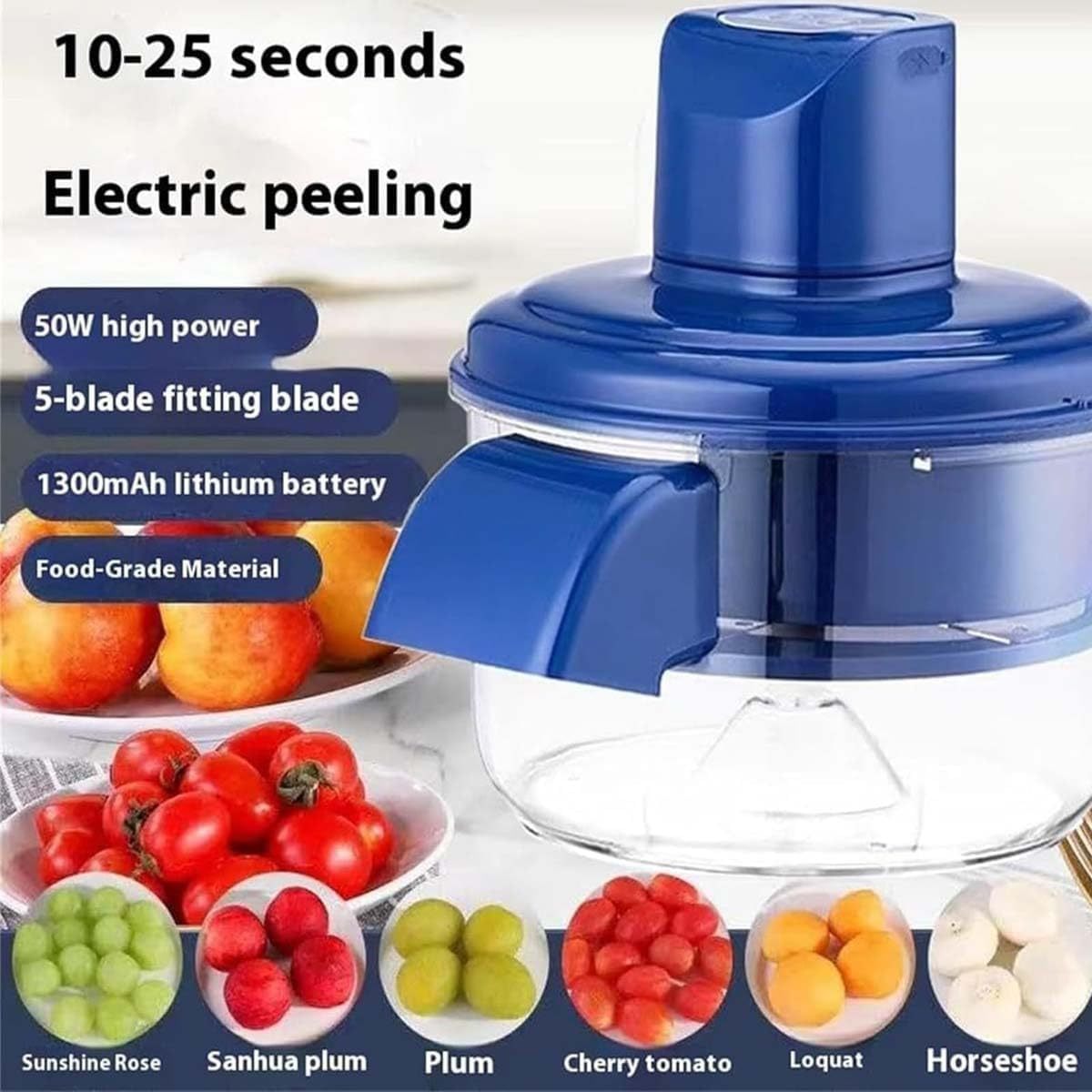 2025 Electric Grape Peeler - Automatic, Rechargeable Kitchen Tool for Fruits & Tomatoes