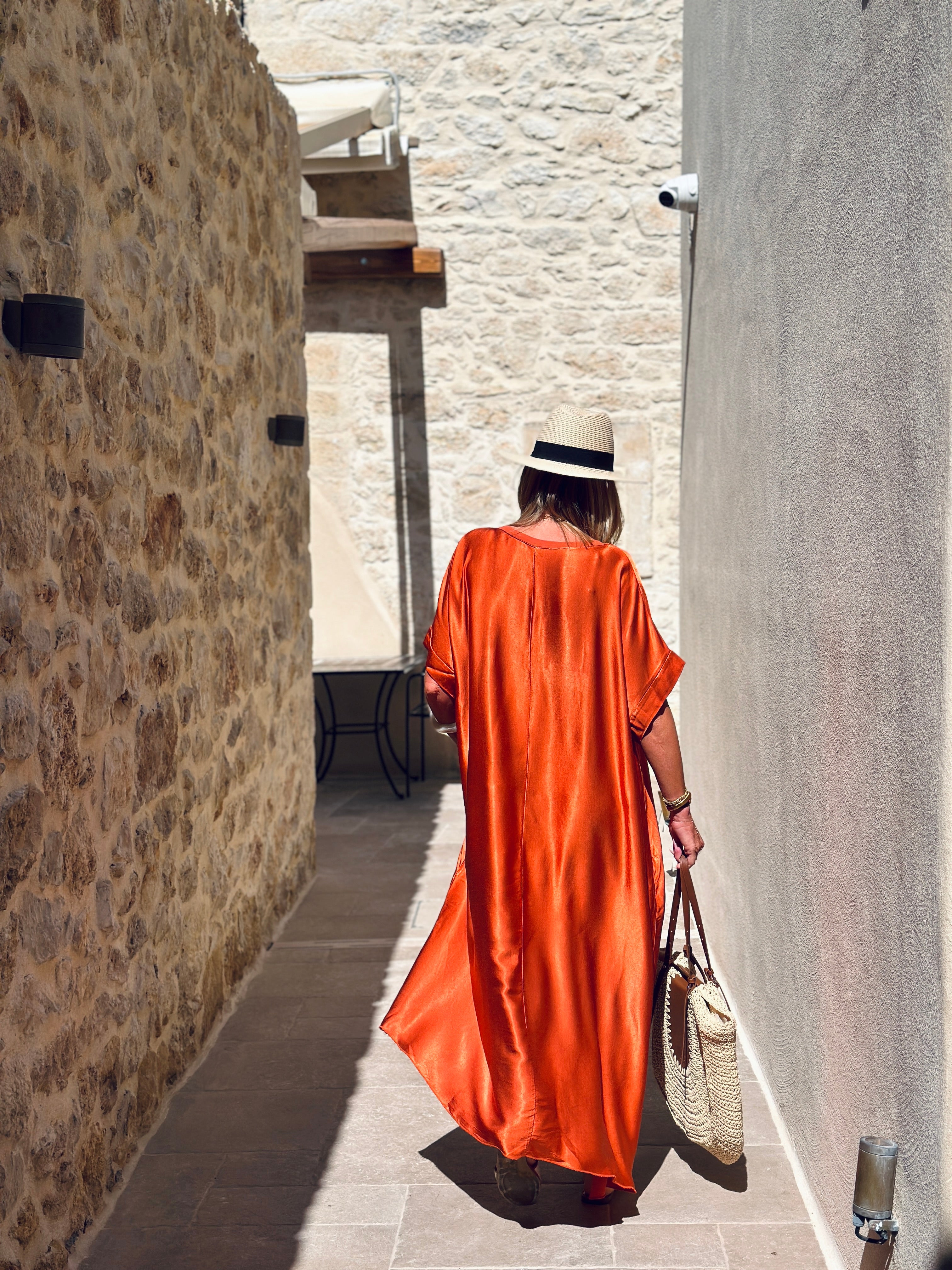 Oversized silk effect dress