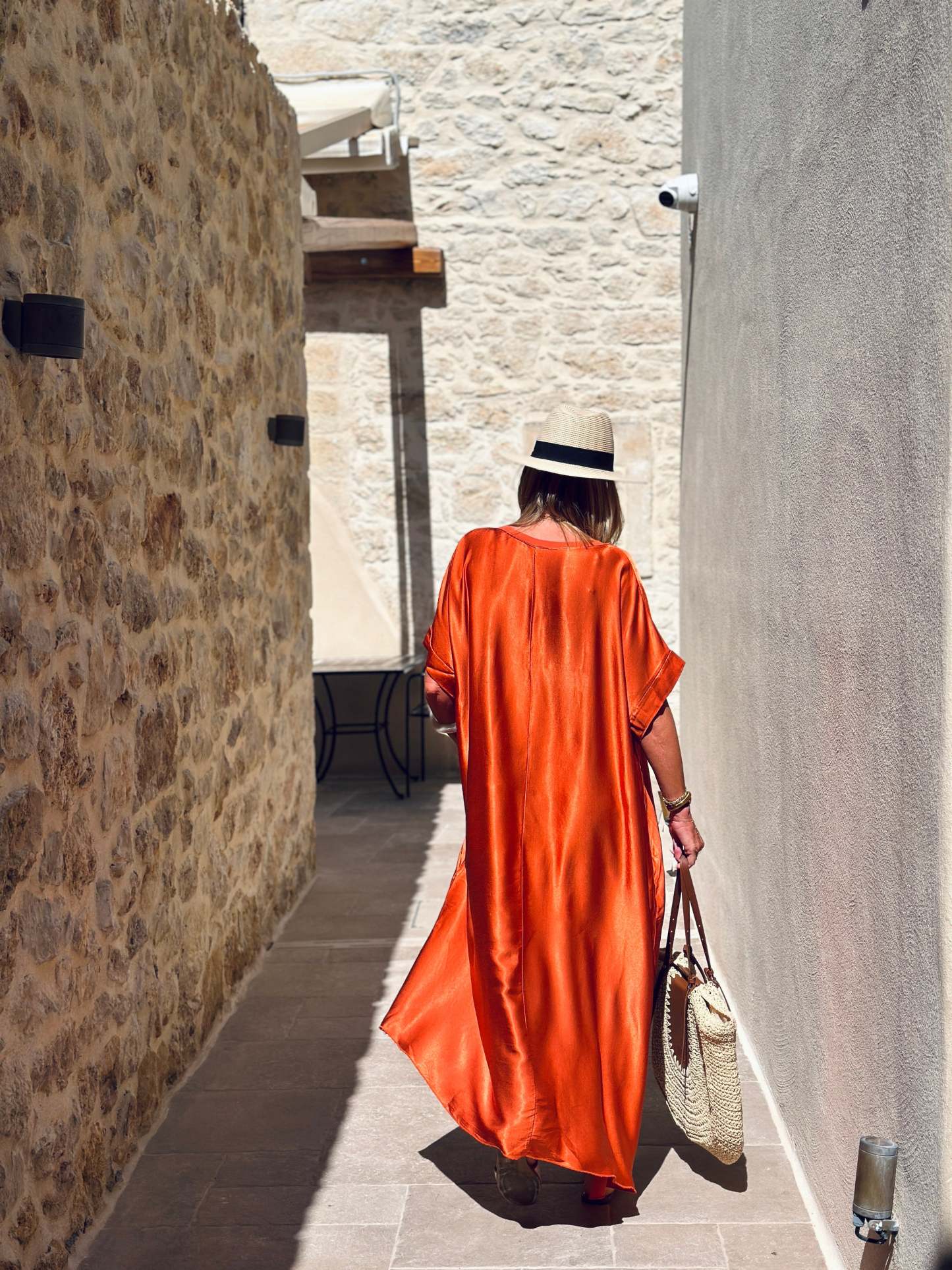 Oversized silk effect dress