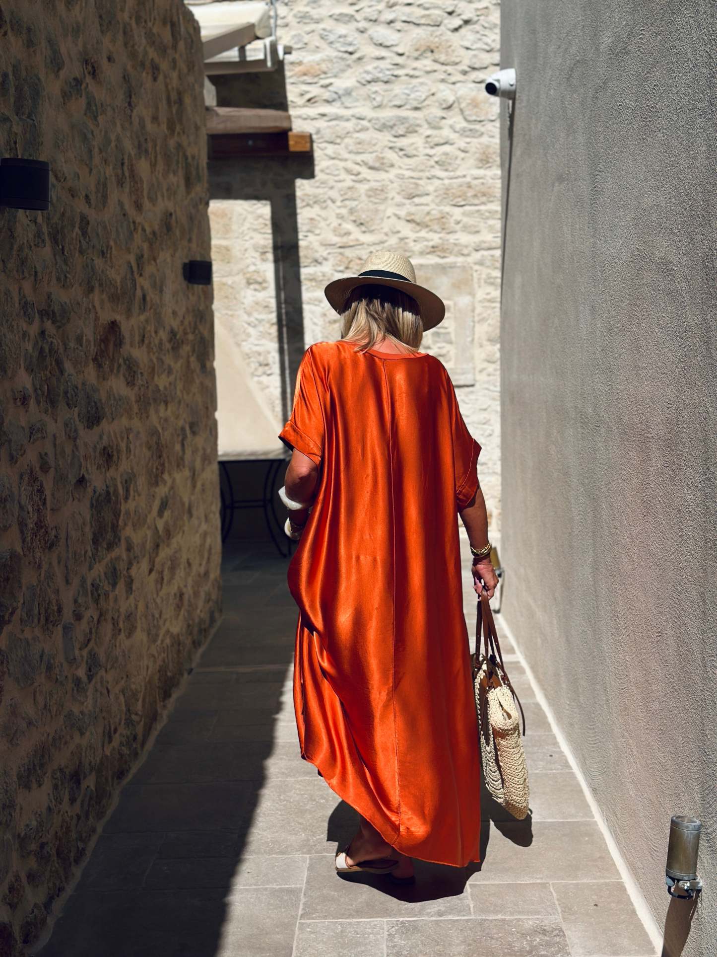 Oversized silk effect dress