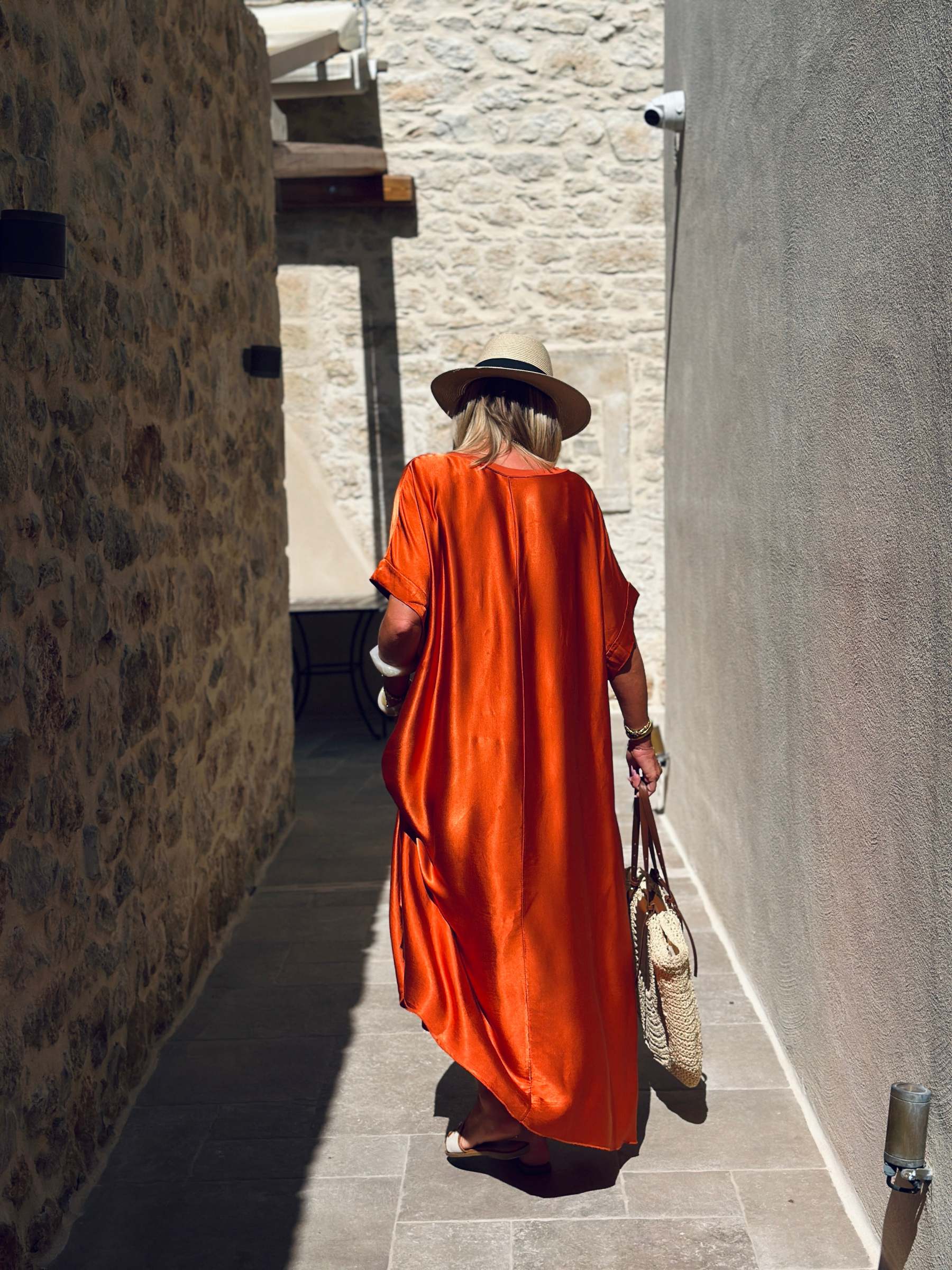 Oversized silk effect dress