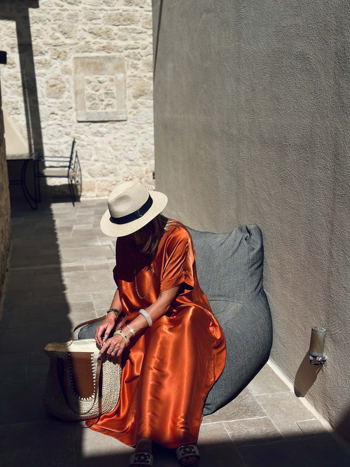 Oversized silk effect dress