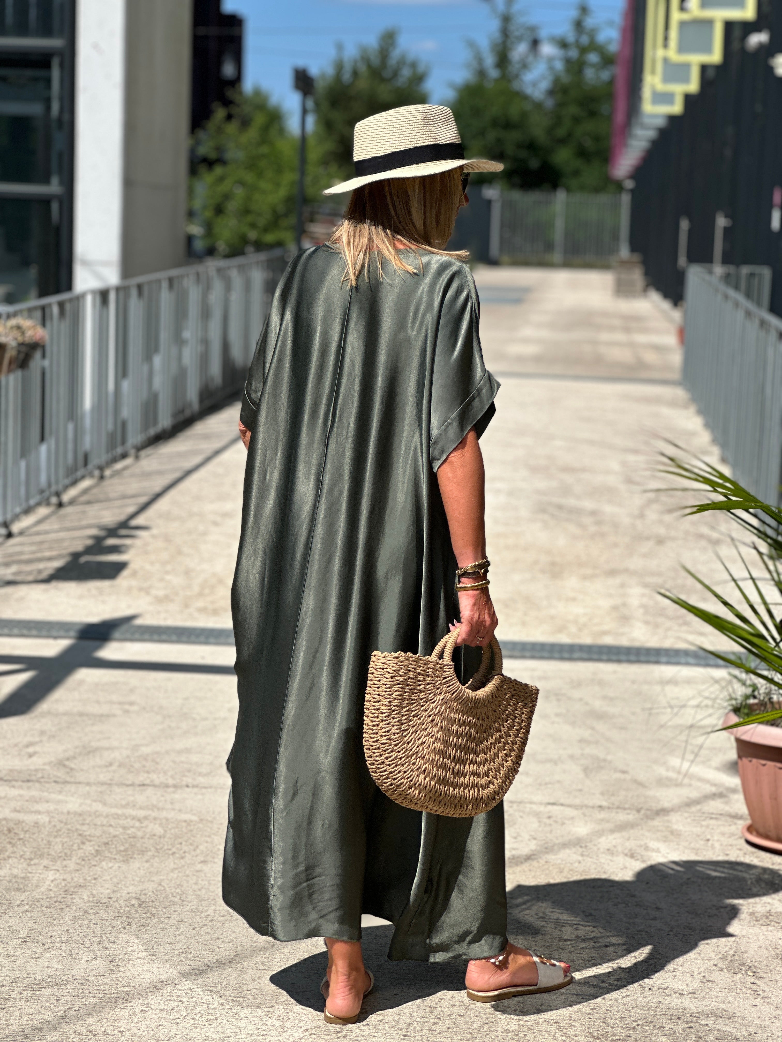 Oversized silk effect dress