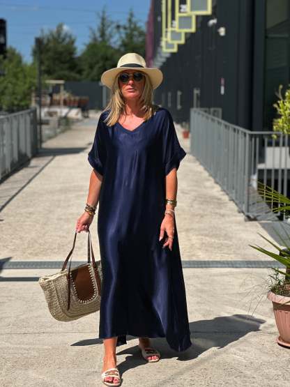 Oversized silk effect dress
