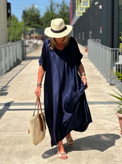 Oversized silk effect dress