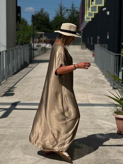 Oversized silk effect dress
