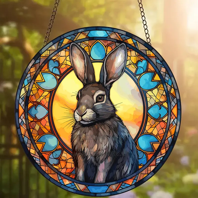 🌞Woodland easter bunny acrylic Suncatcher