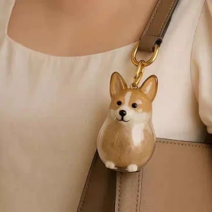 Dog Hair Collector Keychain Bag Charm Memorial Storage Box Sentimental Gift for Dog Lovers Perfect for Storing Pet Hair