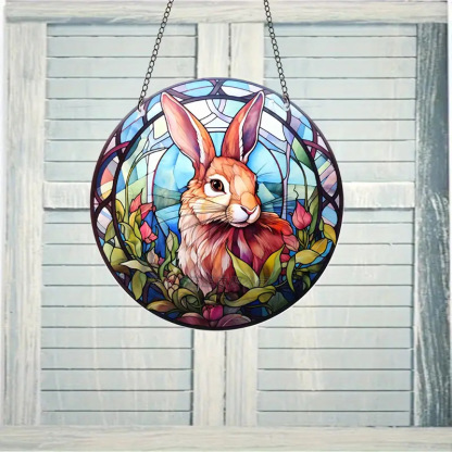 🌞Woodland easter bunny acrylic Suncatcher