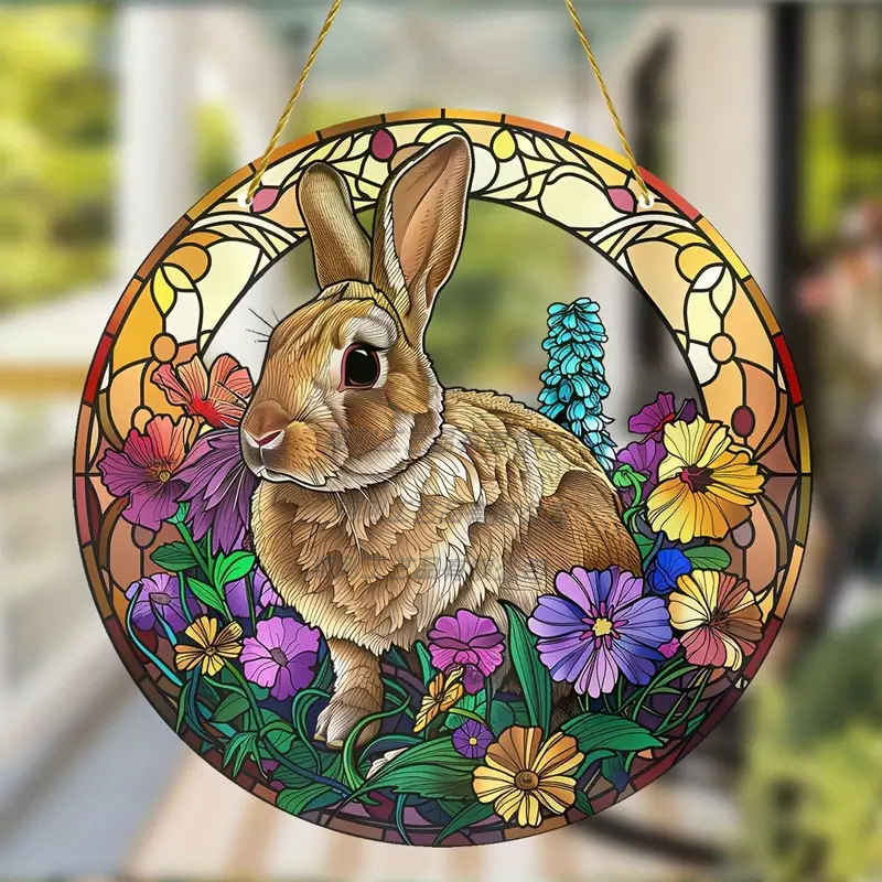 🌞Woodland easter bunny acrylic Suncatcher