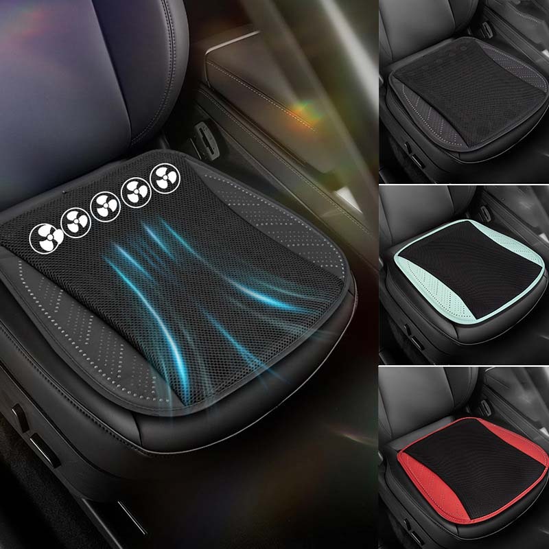 Ergonomic Cooling Gel Seat Cushion with Turbo Fan - Summer Car Seat Ventilation System for Hot Weather & Road Trips