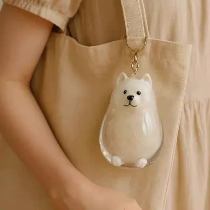 Dog Hair Collector Keychain Bag Charm Memorial Storage Box Sentimental Gift for Dog Lovers Perfect for Storing Pet Hair