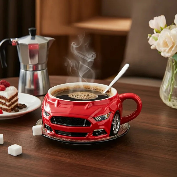 Handmade Sports Car Shaped Coffee Mug