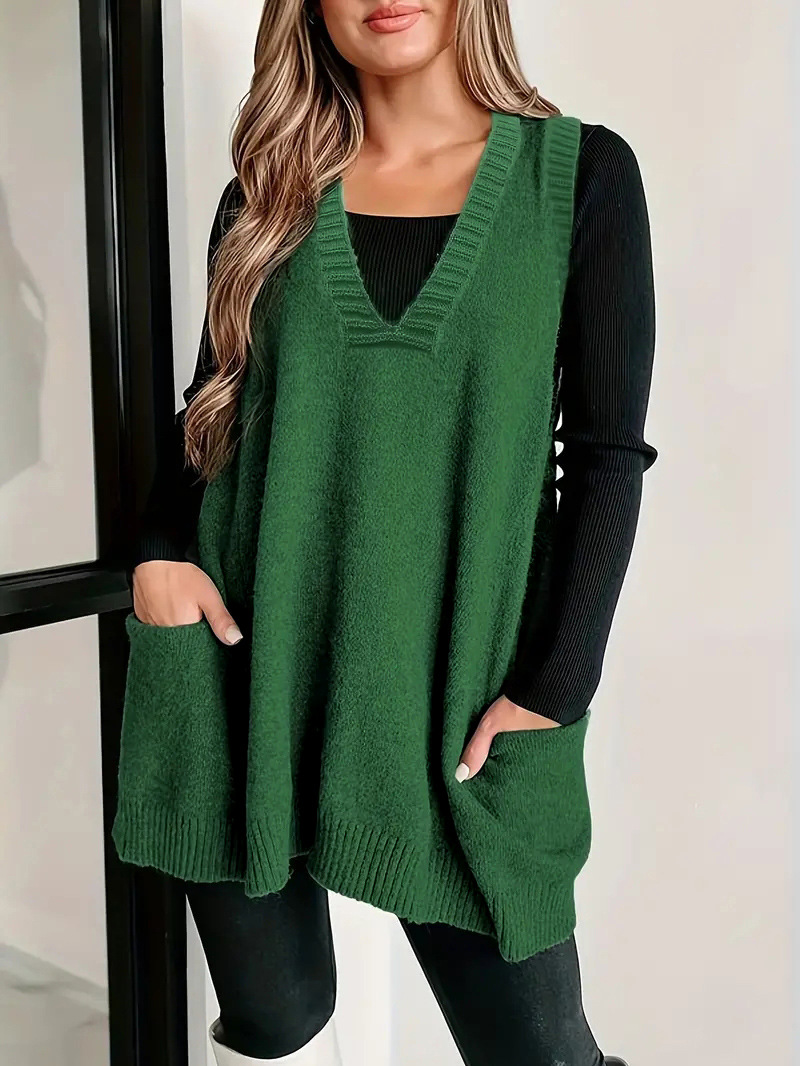2024 New Women's Loose Swing Cute Oversized Knit Sweater Vest